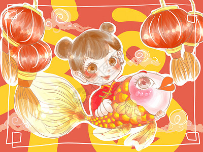 春节娃娃背景图片
