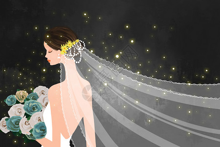美国纪念日插图结婚新娘插画