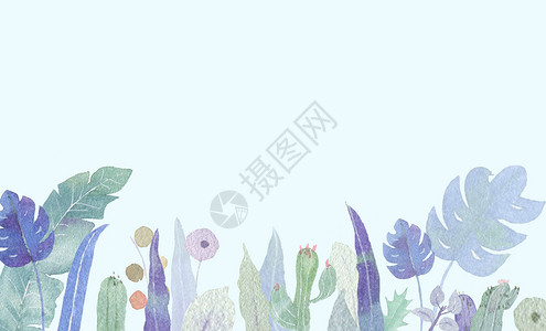 水彩背景素材元素植物元素背景插画