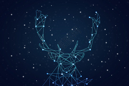 梅花鹿麋鹿创意星空麋鹿设计图片