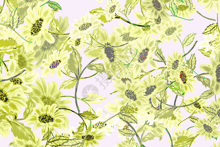 花花的元素植物背景插画