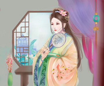 封面小说素材古风美女插画