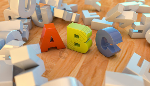 字母立体插图3D教育英文字母设计图片