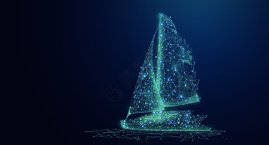 蓝色中国航海日海报帆船航海科技设计图片
