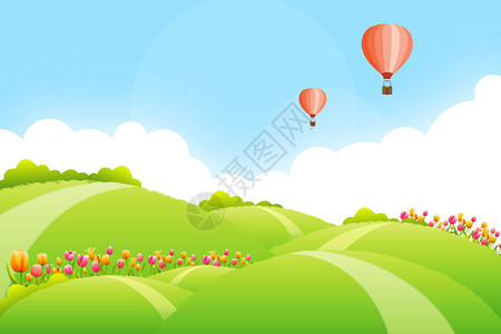 春天的热气球图片