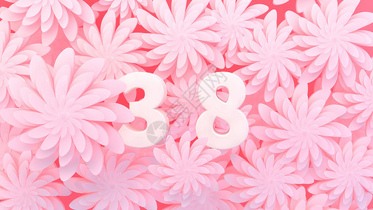粉色菊花38妇女节设计图片