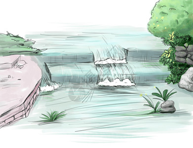 江南流水背景图片