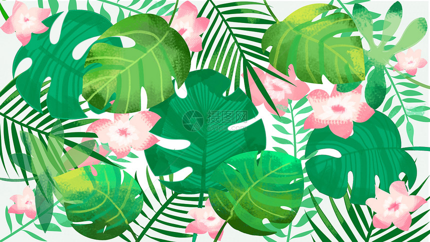 植物花朵背景插画图片