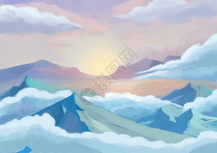 山峰云海背景图片