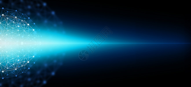 链接线条蓝色抽象科技背景设计图片