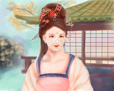 古代女子背景图片
