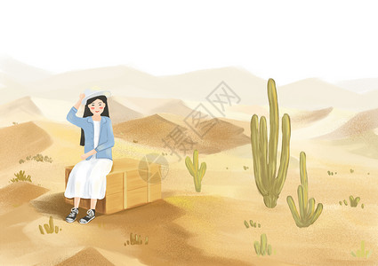 沙漠女孩背景图片