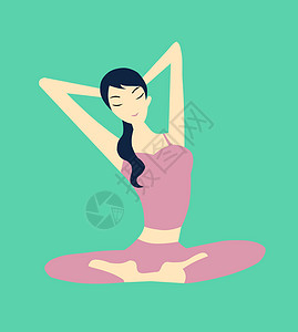 美体塑身海报瑜伽插画