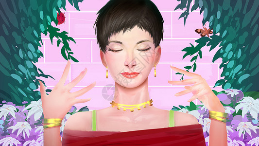 春季美妆不一样的女神节插画