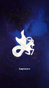 摩羯座十二星座系列插画背景图片
