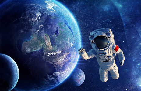 宇航员星空背景背景图片