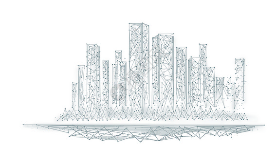 白色高楼科技城市设计图片