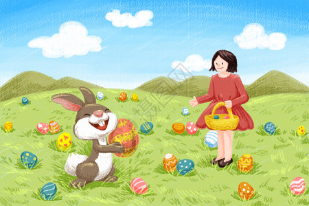 兔复活节复活节插画插画