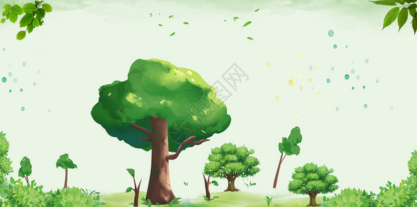 春季的大树植树节设计图片