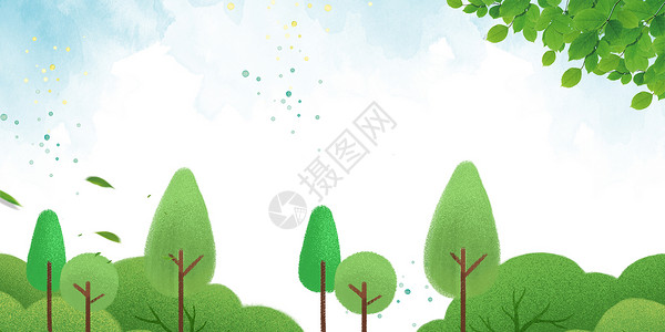森林萌宠矢量植树节设计图片