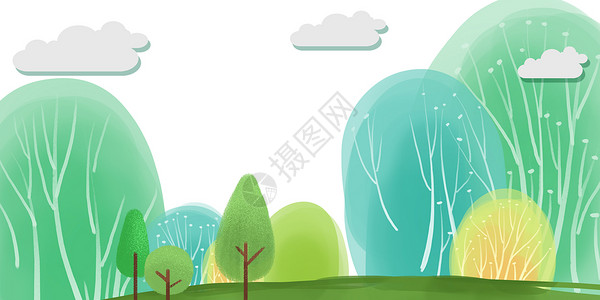 植树节手绘绿色环保背景设计图片