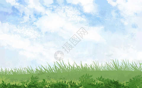 蓝天下的草坪背景图片