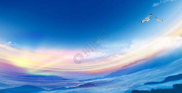双龙云海素材创意天空场景设计图片