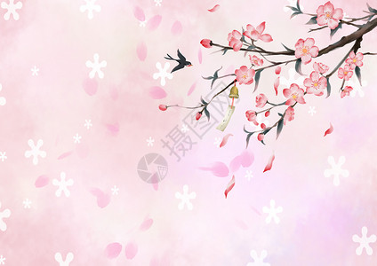 樱花元素背景背景图片