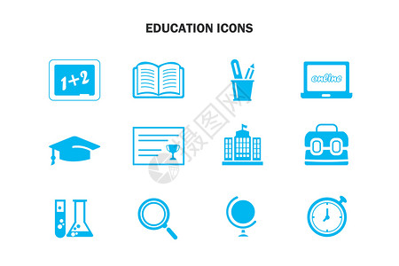 学习工具图标教育图标插画