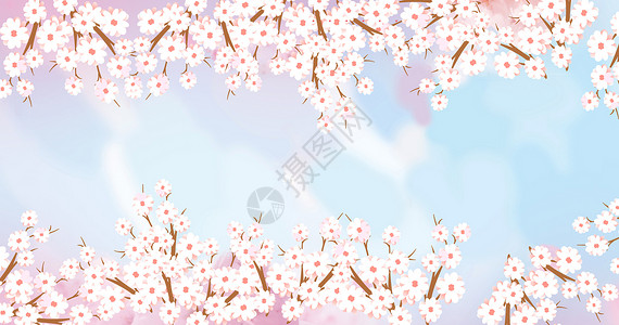粉色花朵主题樱花主题背景设计图片