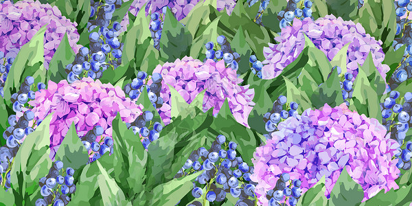 紫红天虹花卉元素背景插画
