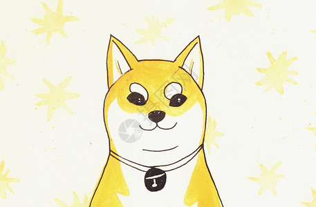 黄色领带宠物治愈背景插画