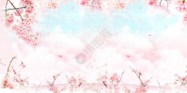 一起去赏花海报春季樱花节设计图片