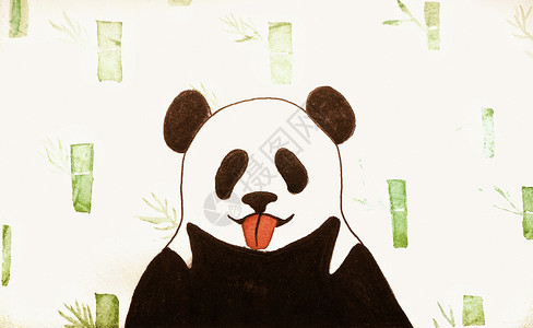 萌熊猫熊猫插画