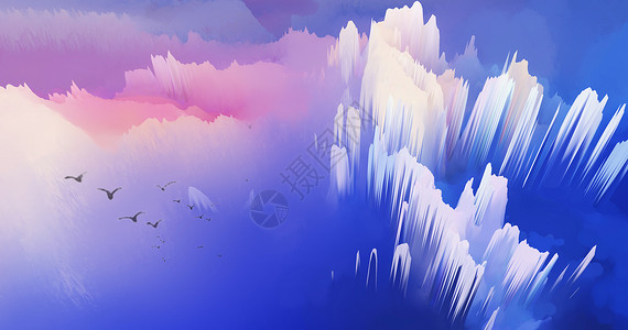 三维彩色峡谷背景图片