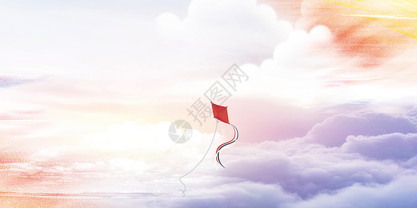 天空风筝断线的风筝设计图片
