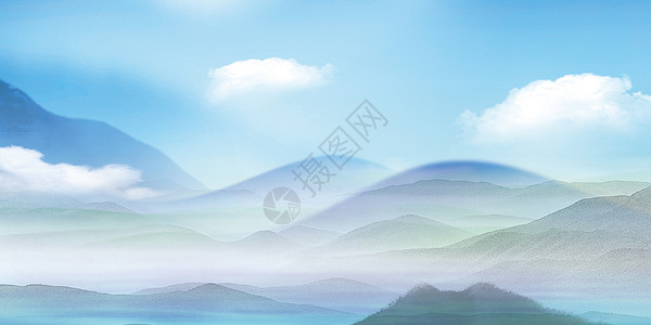 群山叠绕大自然的颜色高清图片