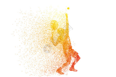 网球粒子打网球的人物设计图片