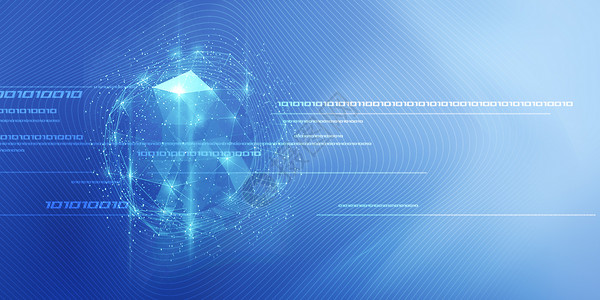 蓝色数码发光科技线条球背景设计图片