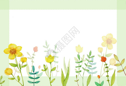 可爱植物边框花卉元素素材插画