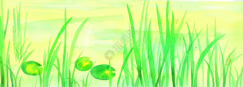 水彩草丛背景背景图片