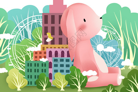 奇妙世界奇妙的兔子小镇插画