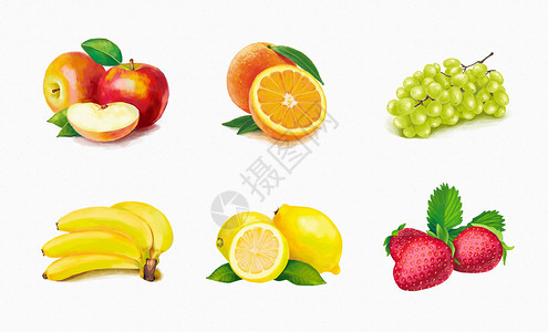 健康新鲜水果插画素材插画