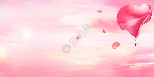 粉色水滴素材化妆品背景  节日背景设计图片