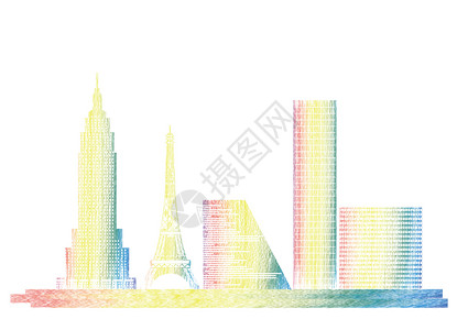 彩色建筑矢量图背景图片