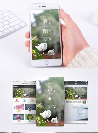 清明手机二十四节气之清明节手机海报配图模板