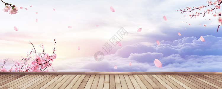 粉红色木板春季美容化妆品背景设计图片