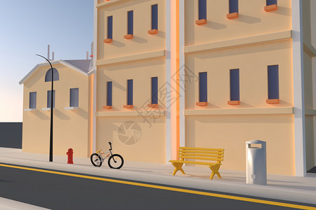 街景自行车座椅高清图片