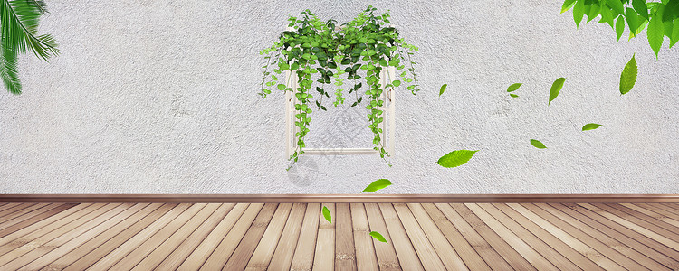 绿色藤蔓树叶小清新背景设计图片