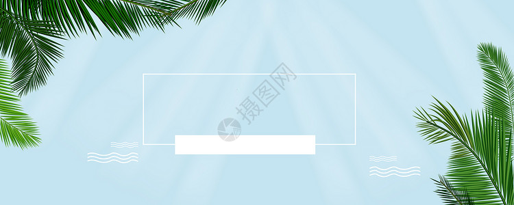 椰子树下小清新背景设计图片
